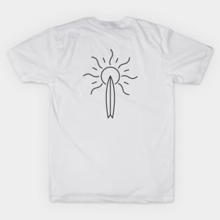 Minimalistic Surfboard and Sun T-Shirt